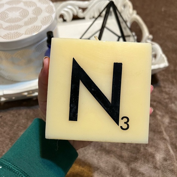 Decorative Scrabble Tile 'Letter N' Candle - Picture 6 of 6